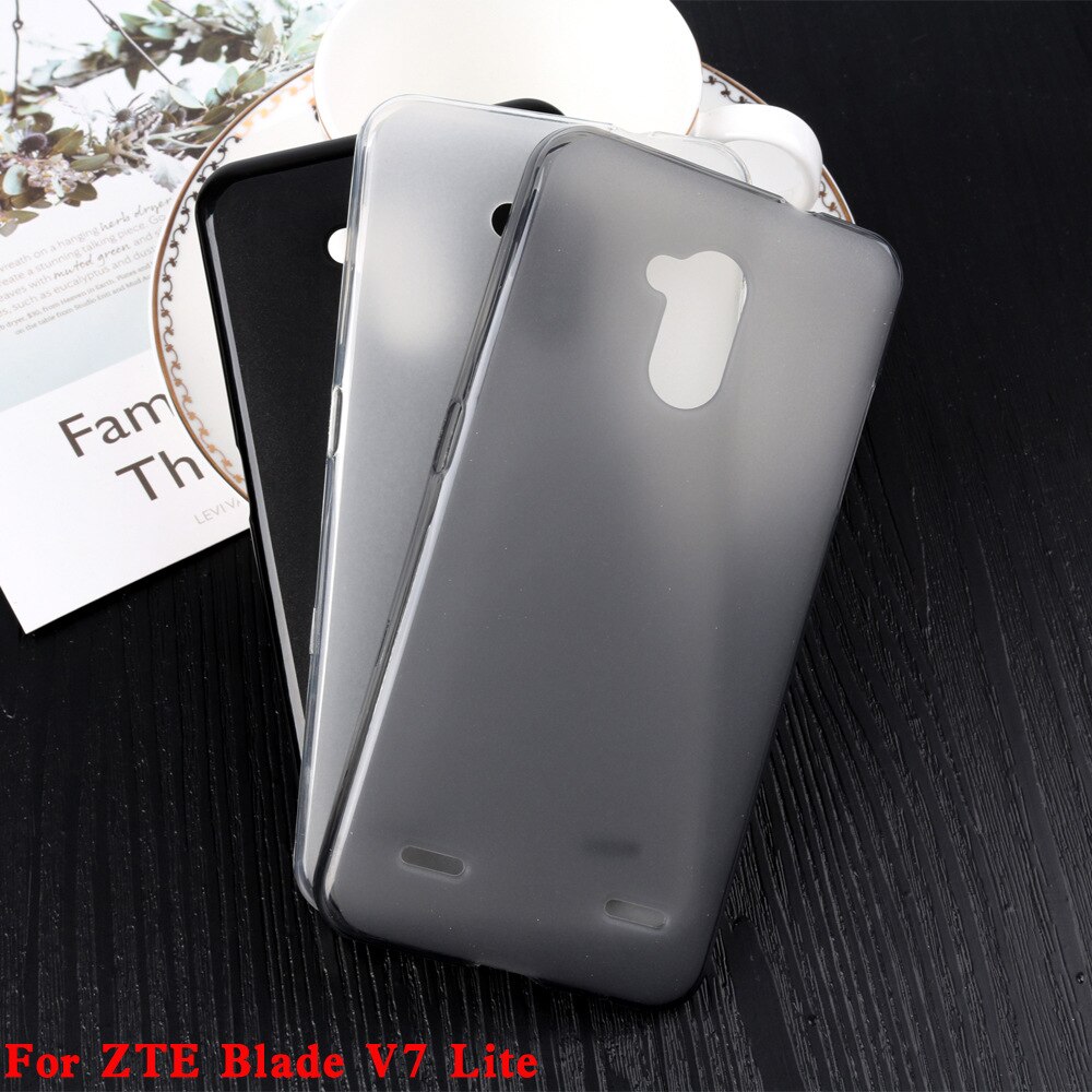 Ultradunne mobiele behuizing met bescherming van schurende zachte tpu-hoes voor de zte blade  v7 lite, ultradunne beschermhoes in zwart