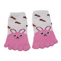 Children's Finger Socks Cute Baby Socks Toddler Baby Kids Girls Boys Cartoon Animal Five Fingers Sock Hosiery Toe Sock: Pink Rabbit / 7-12Y