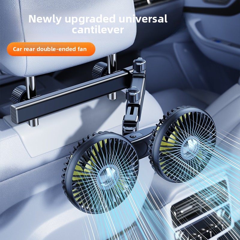 Car small electric fan charging model, special 12V for silent heat dissipation in the car, strong cooling and large wind usb: Silver