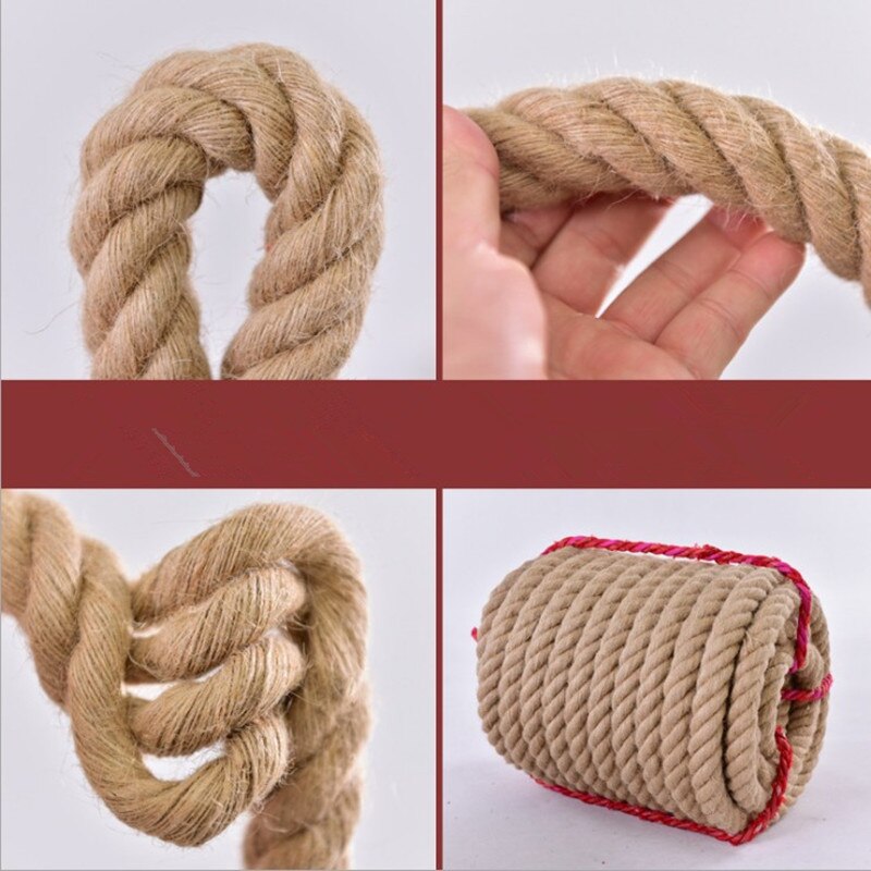 Cuerda de Yute Natural de 14mm, 10m-50m, cuerda trenzada de cáñamo, bricolaje, artesanía, decoración hecha a mano