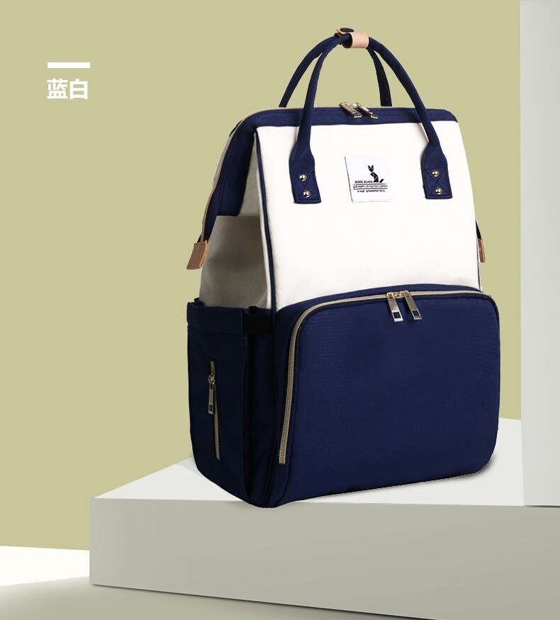 Multifunctionele Grote Capaciteit Rugzak Licht Moeder Tas Beginnende Moeder Tas Zwangere Vrouw Zorg Waterdichte Tas: Blue And White