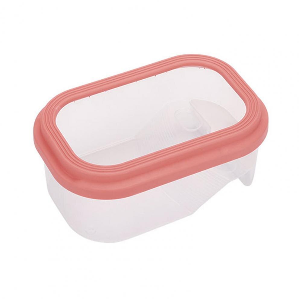 Stable Fish Tank with Bask Platform Anti Slip Slope Reusable Mini Fish Tank Turtles Habitat Container: Pink S