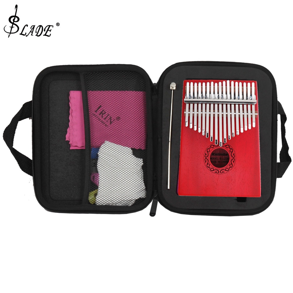 17 touches rouge Kalimba simple conseil acajou doigt pouce Piano Mbira Mini clavier Instrument de musique avec accessoires complets