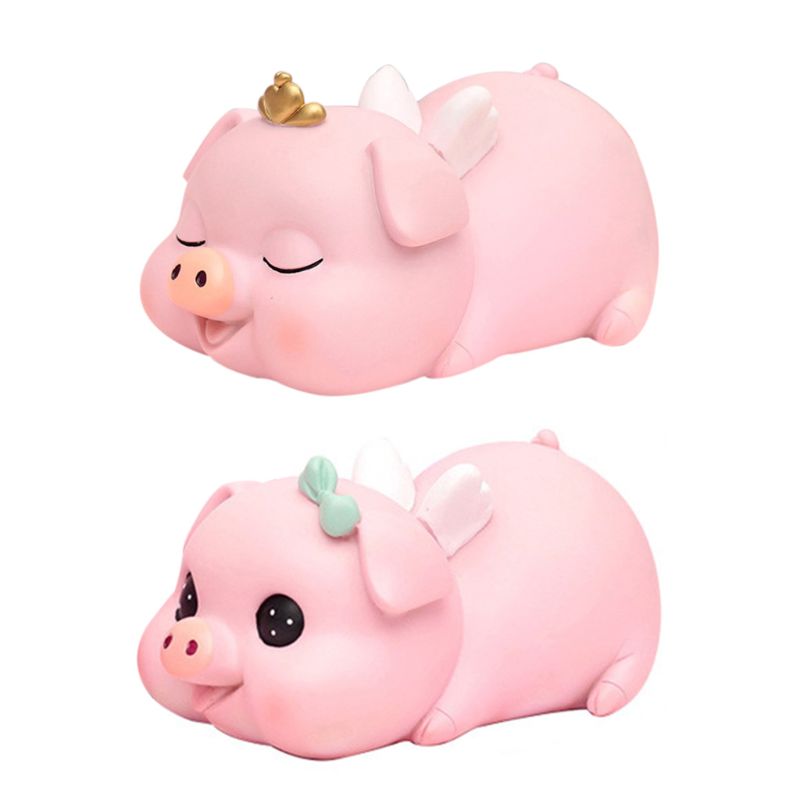 Pink Pig Coin Piggy Bank Home Decor Keepsake Unique for Girls and Boys 63HE