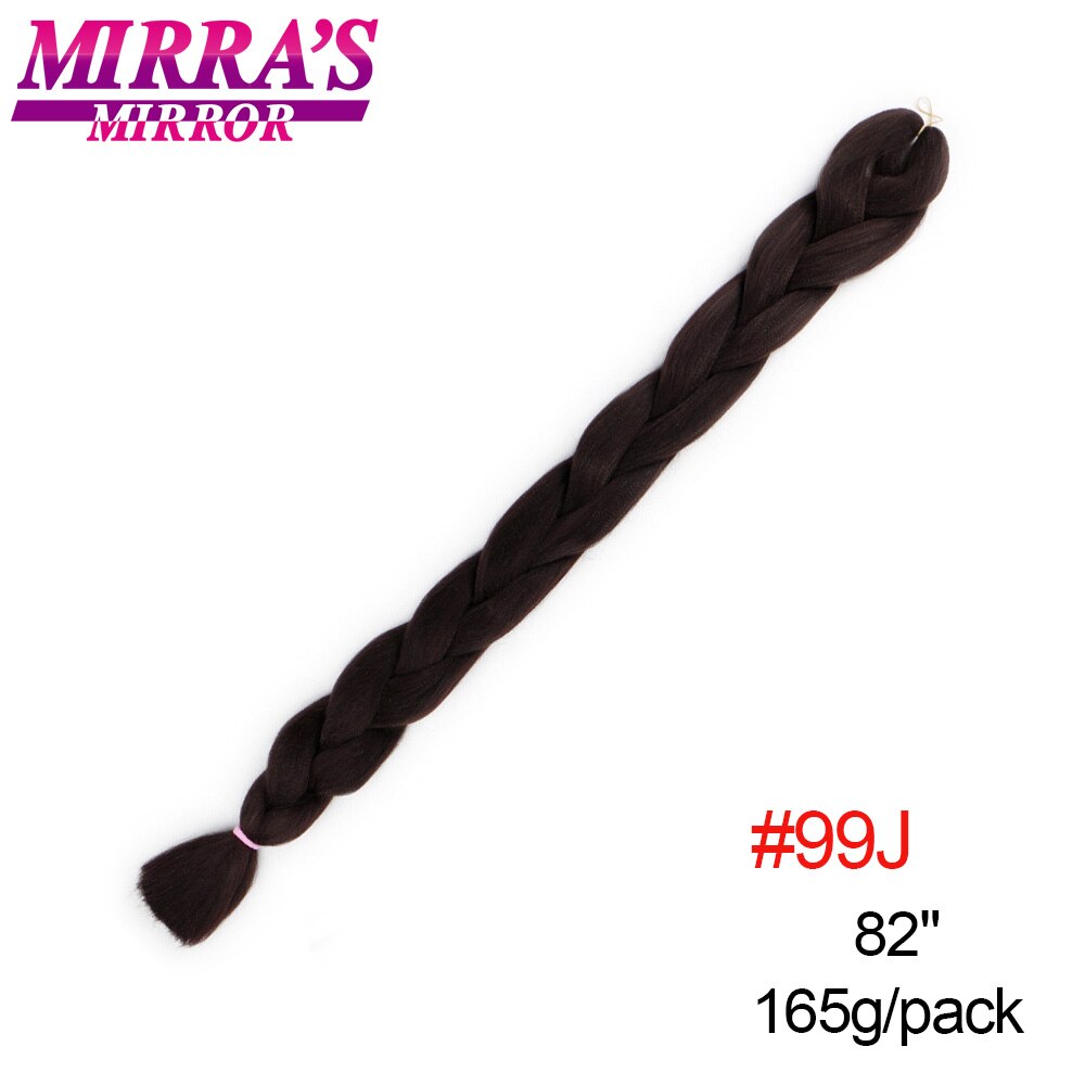 Mirra's Mirror – Extensions de tresses synthétiques Jumbo, 82 pouces, tresses Afro colorées rose bleu gris noir: # 99J