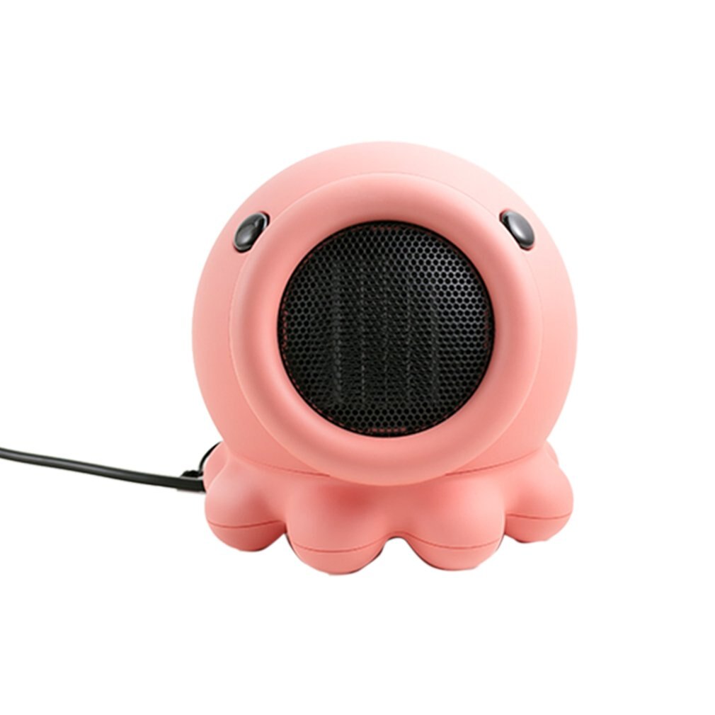 Blæksprutte seng hovedvarmer kan ryste hoved mini bærbar blæksprutte form hjemvarmer elektrisk varmelegeme: Lyserød