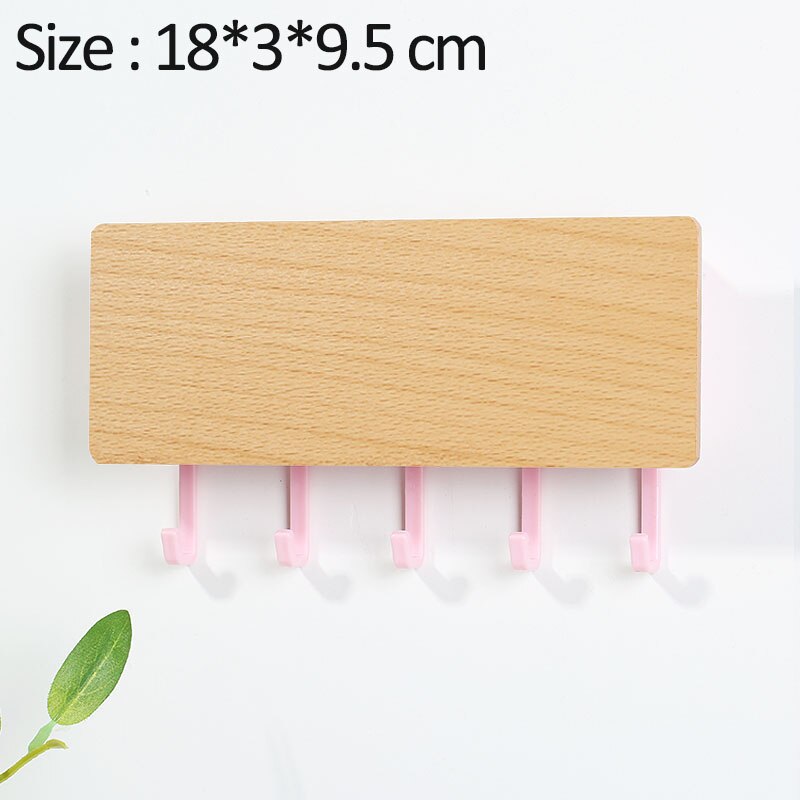 Hooks Storage Rack Key Wooden Hanger Home Decorative Wall Vintage Hallway Room Space Saving Bedroom Door Back Rack: 4