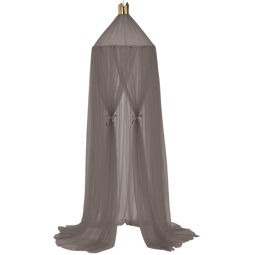 nordycki dziecko łóżeczko dla dziecka baldachim korona okrągła kopuła wiszące moskitiera namiot wystrój pokoju wiszące łóżko baldachim bawełna moskitiera narzuta na łóżko: szary