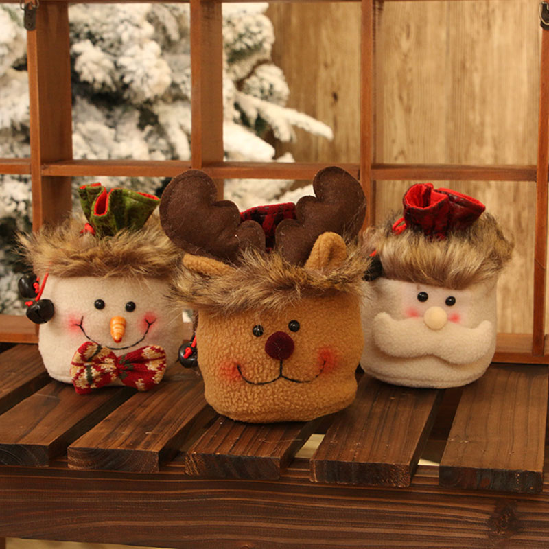 Navidad decoraciones festivas Apple bolsa para de Navidad bolsas de caramelos de los niños creativos pequeñas bolsas de embalaje de