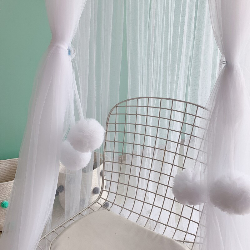 Nordic Bed Luifel Tent Dome Opknoping Met Rose Garland Baby Crib Netting Klamboe Gordijn Kinderen Tent Kinderkamer Decoratie