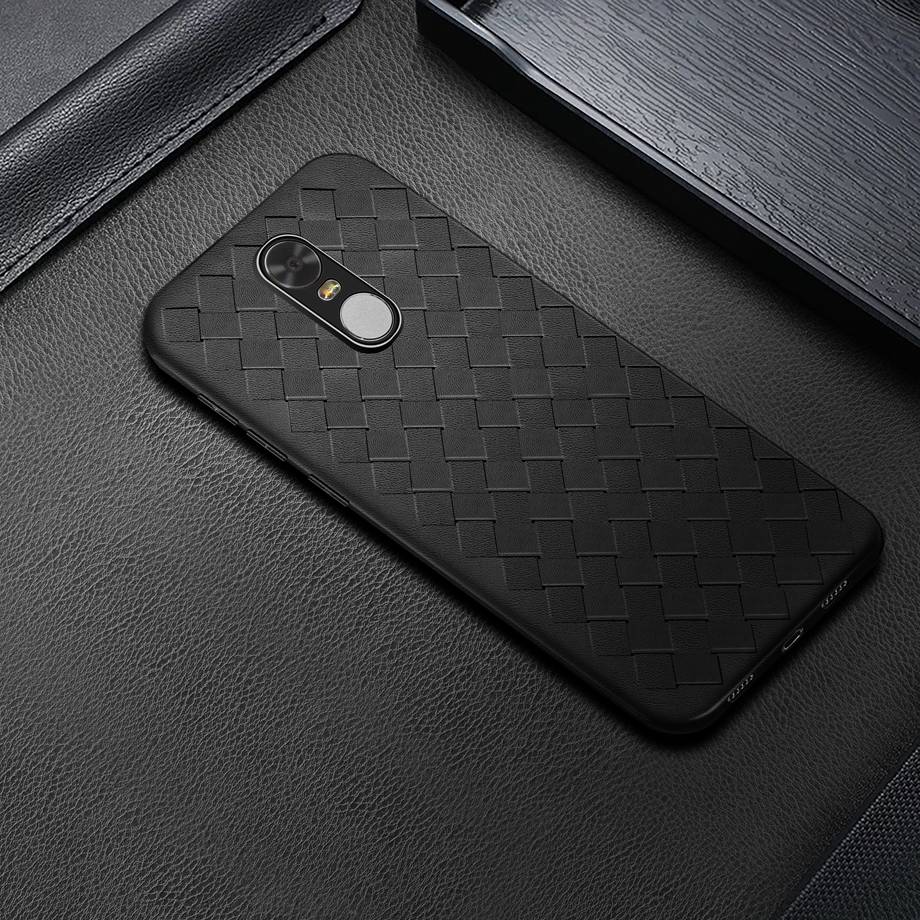 Luxury Weaving Leather Case For Xiaomi Redmi 5 5 Plus Cover Back Protective Phone Housing Couqe Fundas For Redmi 5 5 Plus Case: for Redmi 5 Plus / Black