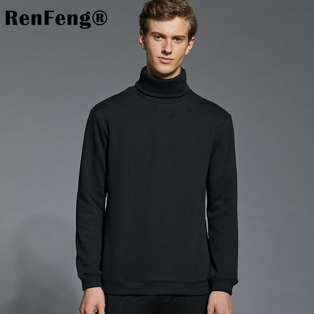 T-skjorter i bomull med turtleneck undertøy høst vinter merke skjorte herre underskjorter casual termisk homme lange ermer menn pluss str.