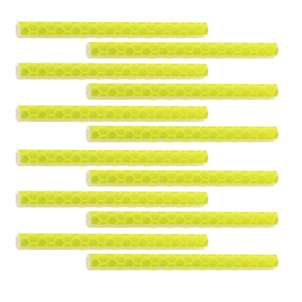 12 stuks fiets fiets spaak clip reflector reflecterende houder buislamp: Geel