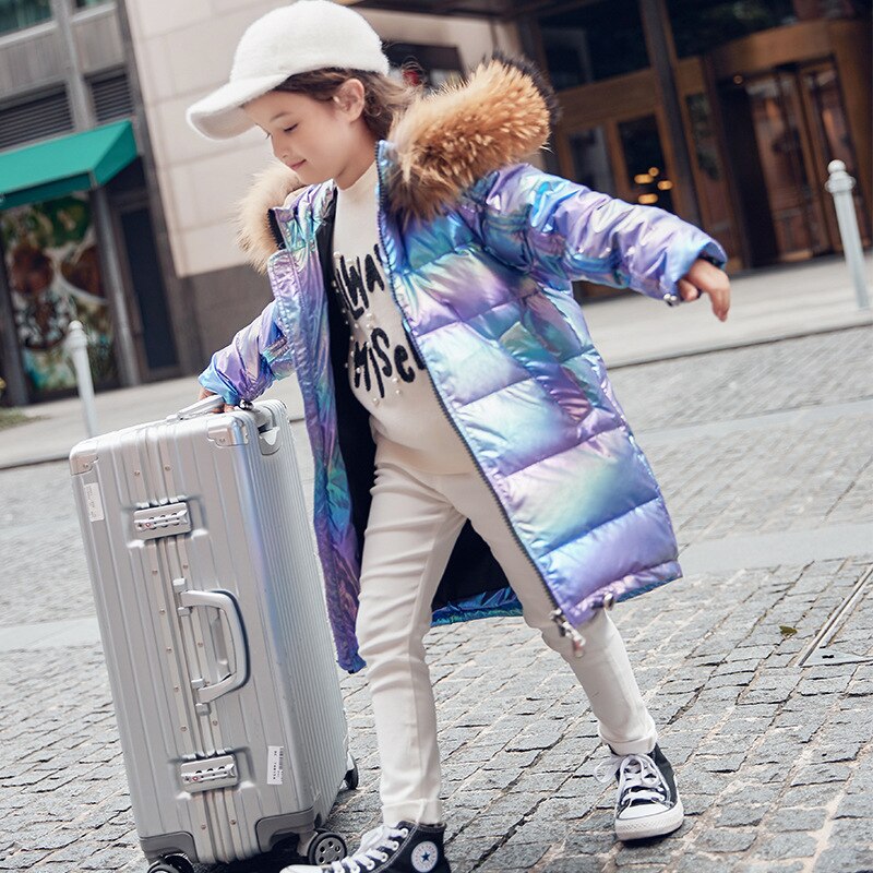 de fille doudoune chaude enfant vers le bas Parkas manteau fourrure enfant adolescent épaississement vêtements d'extérieur pour l'hiver froid: sliver / 11
