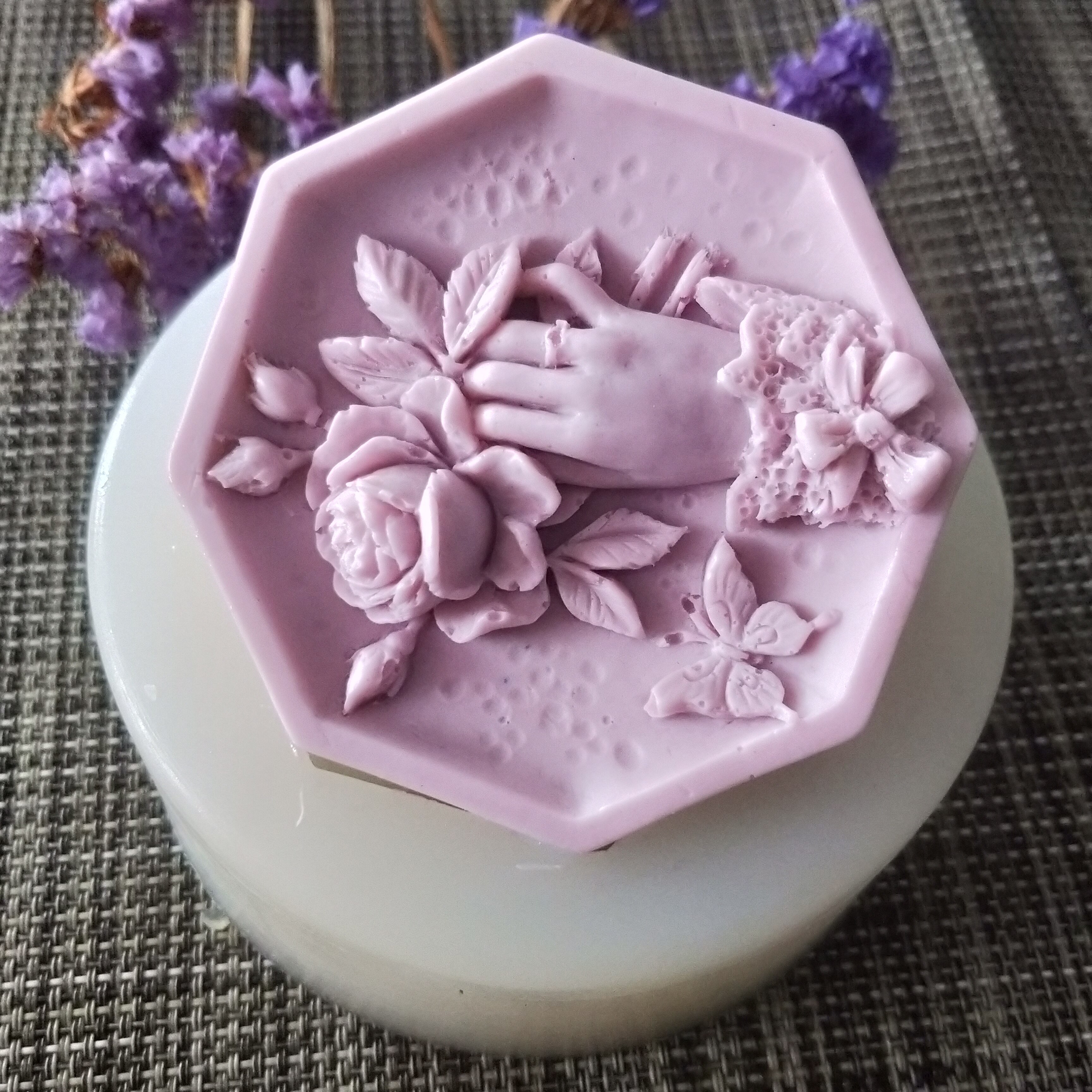 PRZY silicone soap mold 3D hexagon flower shape mold for soap making DIY handmade soap molds cake molds resin clay mold