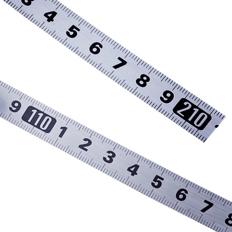 13 mm Edelstahl-Klebelineal, 1–10 Meter, Kohlenstoffstahlband vorwärts/rückwärts/mittlere Metallskala für Holzbearbeitung, flaches Lineal