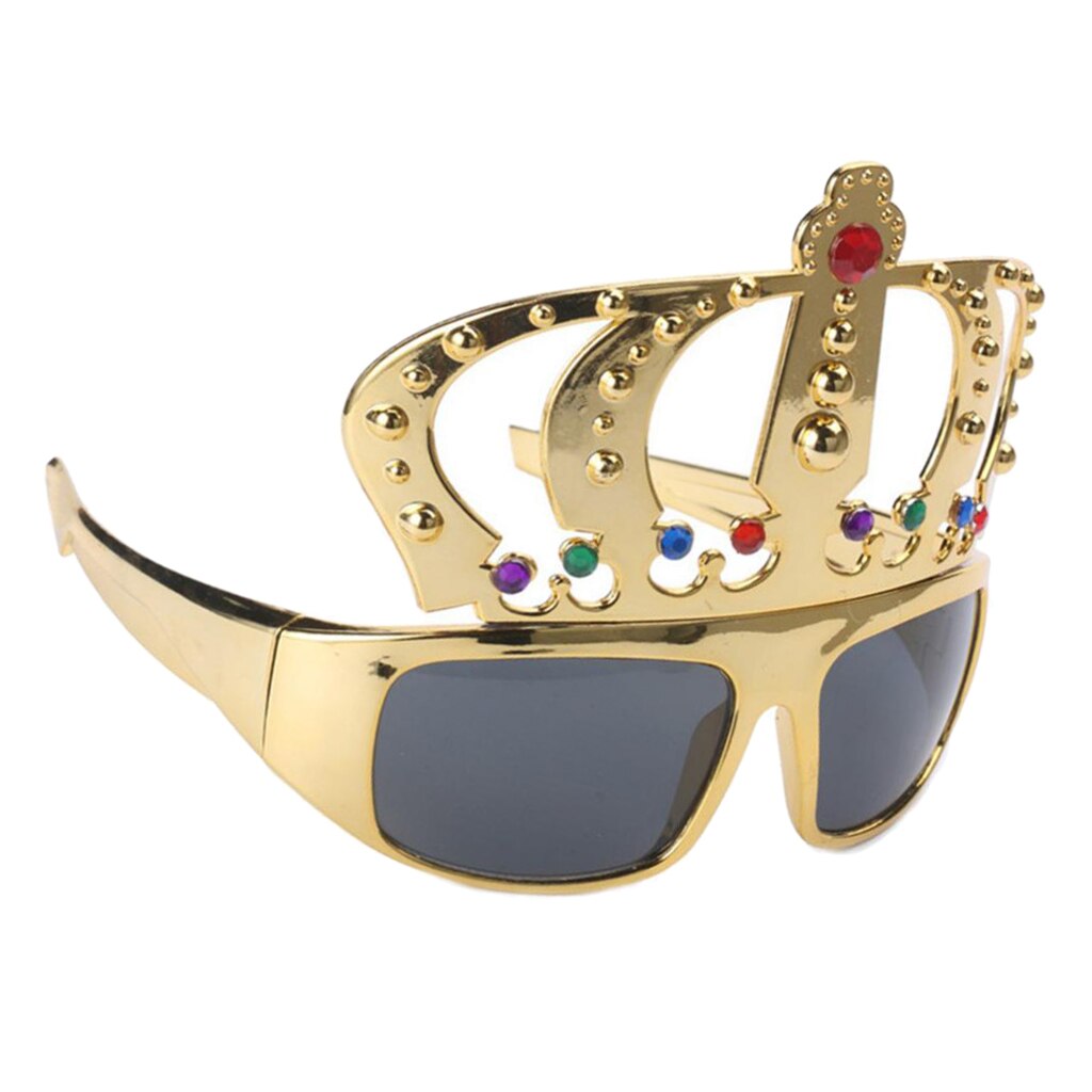Lunettes de soleil en forme de couronne pour filles, fantaisie, lunettes de soleil en or reine, Costume drôle