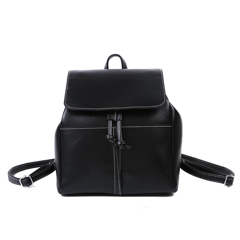 SUQI Mini Rucksack Damen - PU Leder Reise Rucksack - Softback Schultasche für Teenager: Schwarz