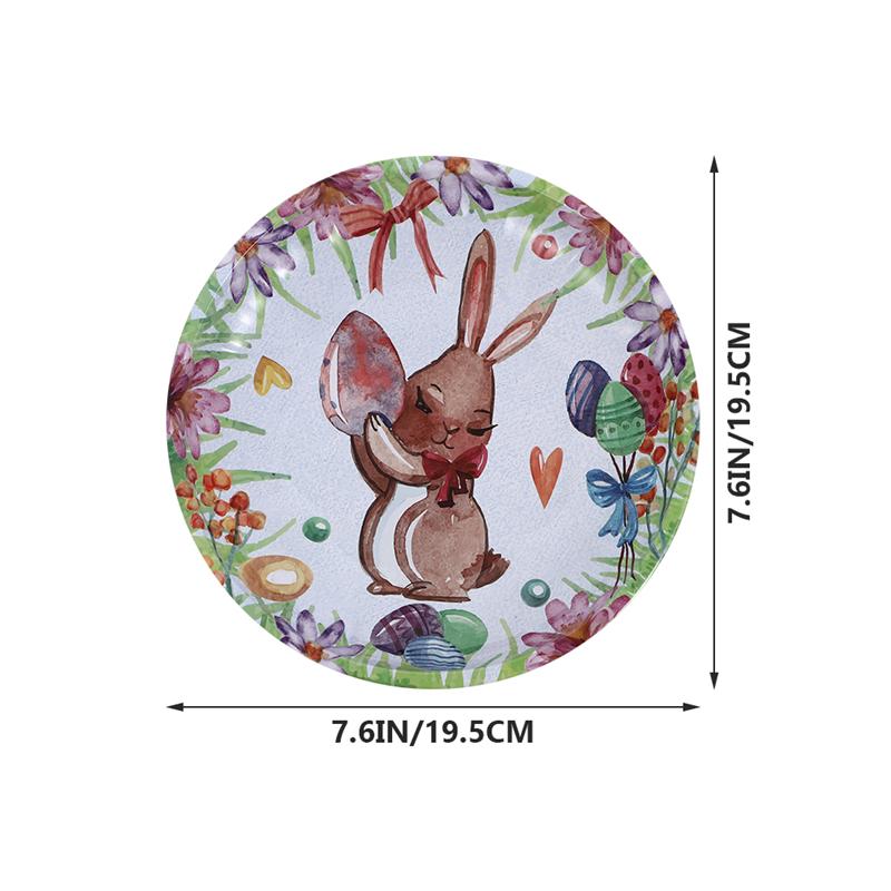 4pcs Easter Candy Plates Iron Fruit Storage Trays Cartoon Nut Snack Storage Holders Easter Decorative Trays Easter Party Decor