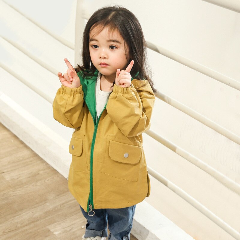 Hoodies Long Trench for Children Clothing Autumn Winter Toddler Boy Trench Coat Overcoat Kids Casual Jackets