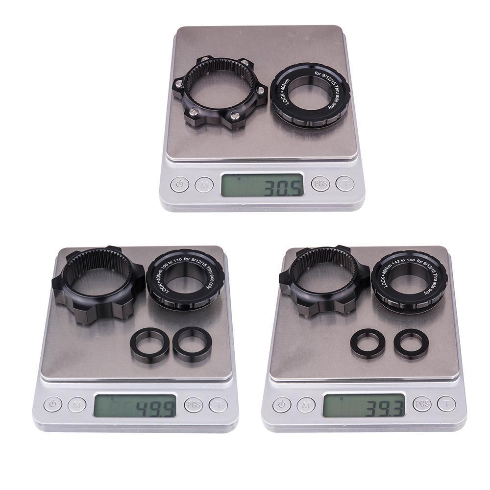 Adaptador de bloqueo central de cubo de bicicleta a 6 pernos, separador de cubo de refuerzo de freno de disco, arandela de 15x100 a 110mm, convertidor de eje pasante de 12x142 a 148mm
