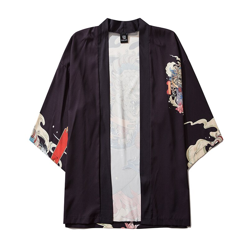 Aziatische Kleding Mannen Vrouwen Vest Blouse Top Streetwear Japanse Stijl Yukata Harajuku Kimono Cosplay Zwart Haori Obi