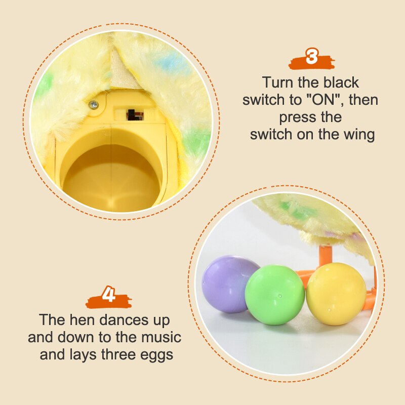 2022 Leggen Ei Kip Kip Elektronische Knuffel Dansen Zingen Anti-Stress Gadget Grappig Decompressie Kinderspeelgoed