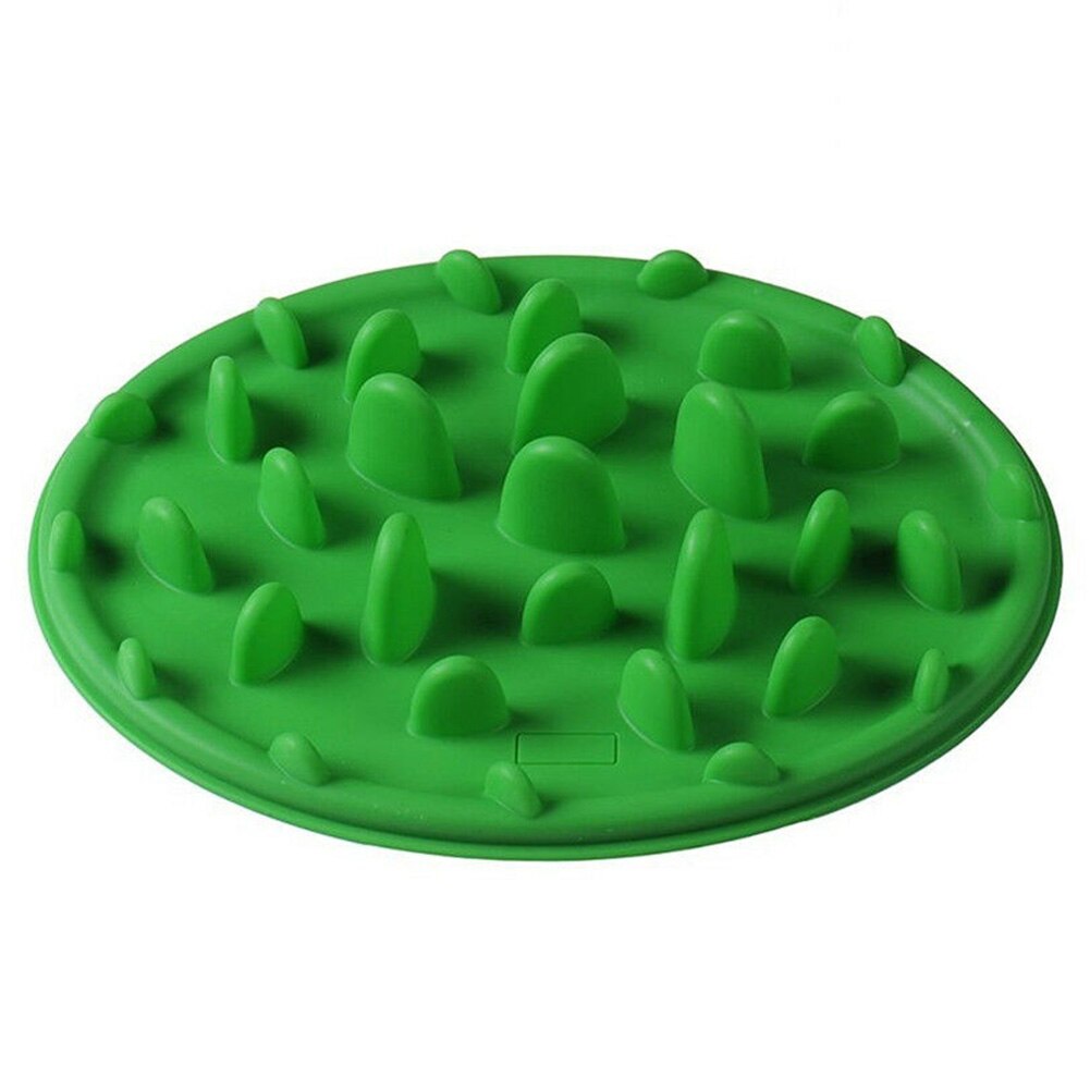 Pet Dog Feeding Bowl Silicone Puppy Slow Down Eating Feeder Dish For Dogs Supplies: Green