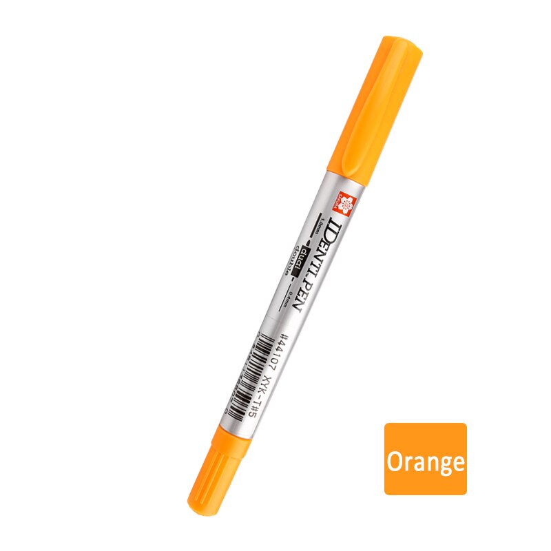 Lifemaster Sakura Identi Pen Fijne En Extra Fijne Permanente Inkt Dual Point Marker Mark Op Alles 8 Kleur Beschikbaar: Oranje