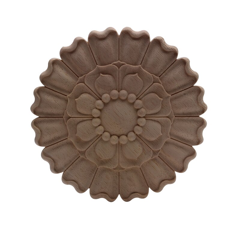 European Antique Unpainted Floral Oval Wooden Furniture Decoration Accessories Corner Wood Applique Wood Mouldings Wood Decal