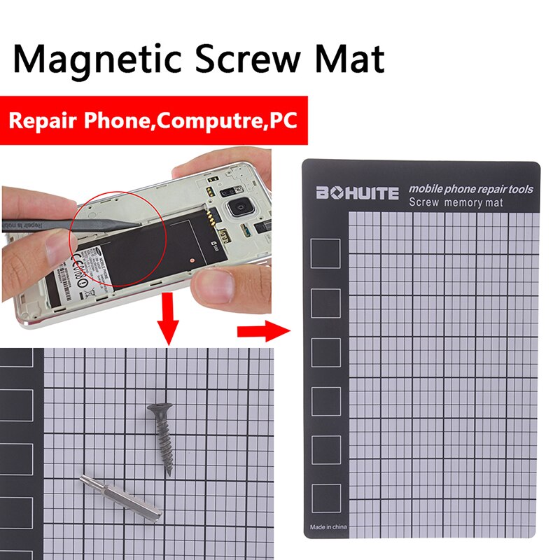 Almofada de trabalho da carta da memória da esteira para o iphone para samsung 145x90mm parafuso magnético esteira tablet telefone ferramentas reparo parafusos armazenamento