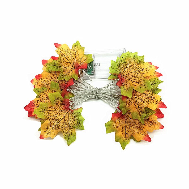 3M 20 Leds Fall Maple Leaf Garland LED Lights Autumn Leaves Lighted Battery Powered LED String Lights for Thanksgiving Christmas: D Stype / 1.5M  10LEDS