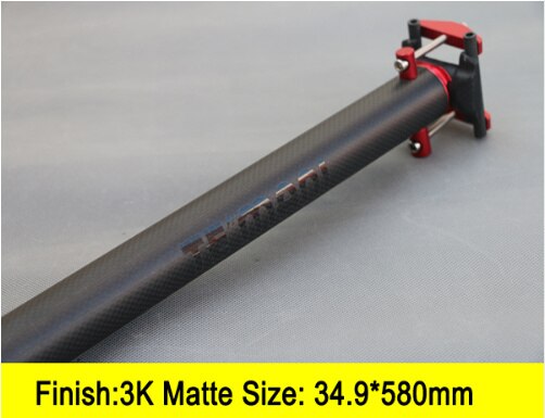 TEMANI-tija de sillín de bicicleta 3K T800, de carbono completo, BMX/plegable, tubo de bicicleta ultraligero, recta, /33,9x34,9mm, 580: YELLOW