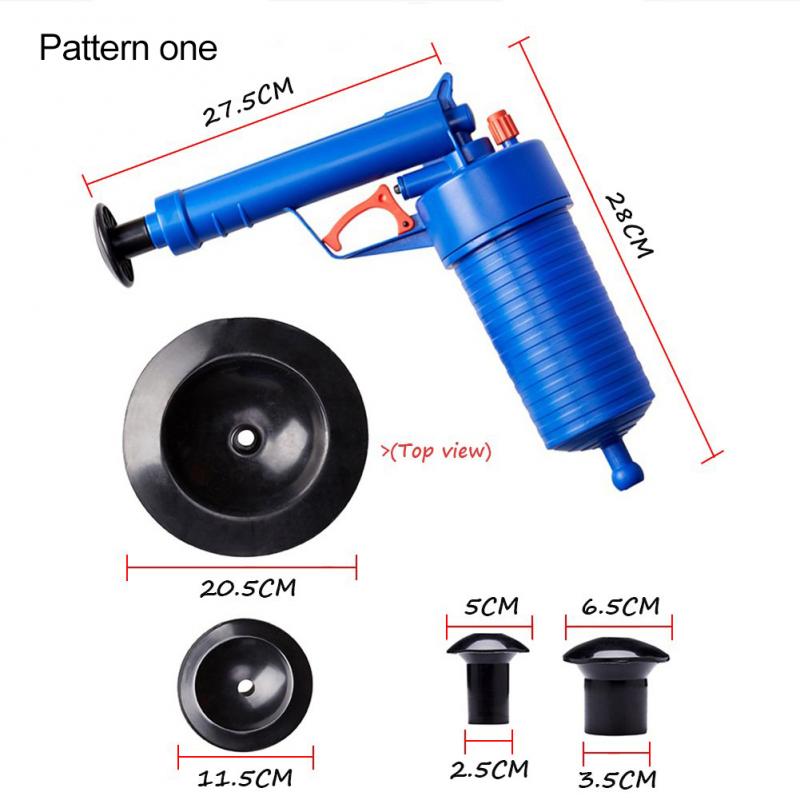 Clogging Machine Air Blowdown Spray Gun High Pressure Powerful Manual Plunger Tube Toilet Sink Bathtub Kitchen Cleaner