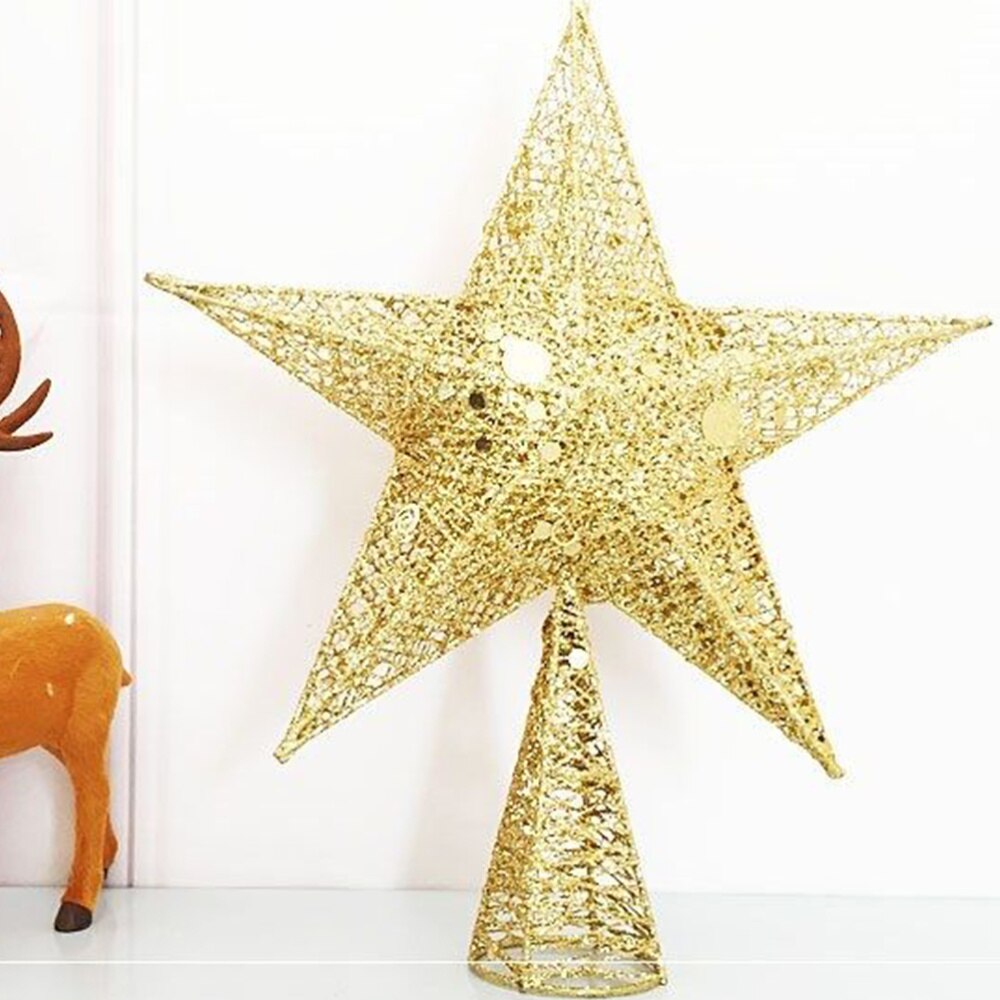 2 Stuks Kerst Aantrekkelijke Creatieve Unieke Party Prop Iron Art Ornament Boom Top Ster Voor Thuis Hotel