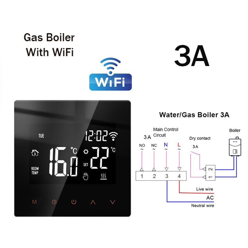 Tuya APP WiFi Smart Thermostat Electric Floor Heating Water Gas Boiler Temperature Voice Remote Controller for Google Home Alexa: WIFI-ME81G