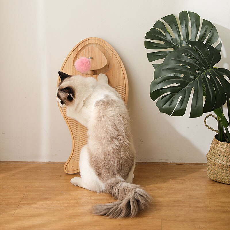 Solid Wood Cat Scratcher Does Not Debris Cat Scratching Board Interactive Kitten Scraper Board Toy Funny Cats Toys