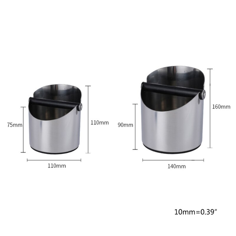 Coffee Knocking Box Espresso Knock Barrel Stainless Steel Grind Waste Storage Bin Coffee Powder Container Slag Bucket
