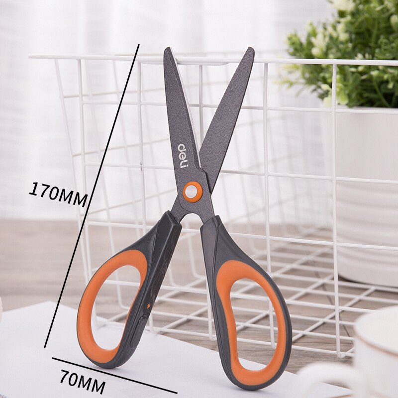 Tijeras con recubrimiento de teflón, tijeras de aleación de acero inoxidable, tijeras de arte para oficina, cinta antiadherente, tijera doméstica: Orange