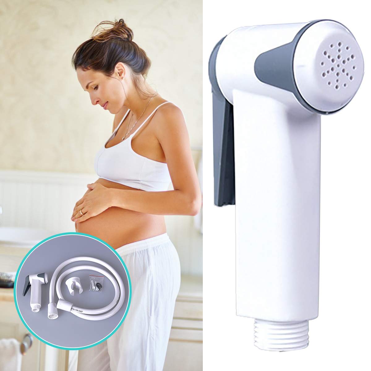 Draagbare Bidet Kranen Handheld Spray Huisdier Douche Spuitkop Douche Abs Wc Badkamer Bad Voor Wassen Badkamer Toiletten