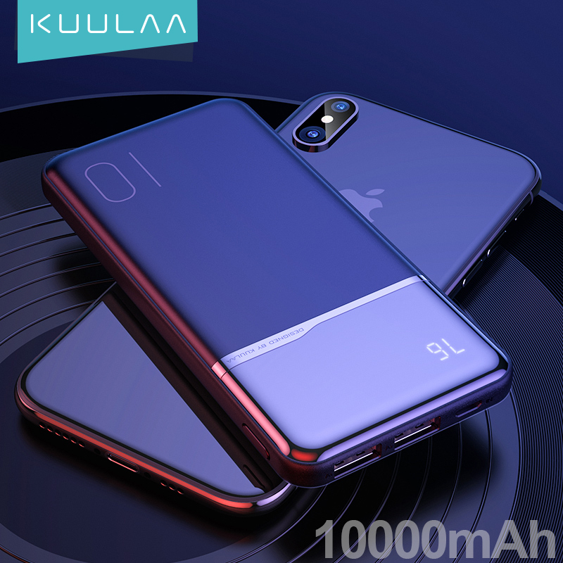 Kuulaa-powerbank portátil de carregador 10000 mah., powerbank de 10000 mah para xiaomi mi 10 9 iphone 12 11 x xr blackview a80 a60.