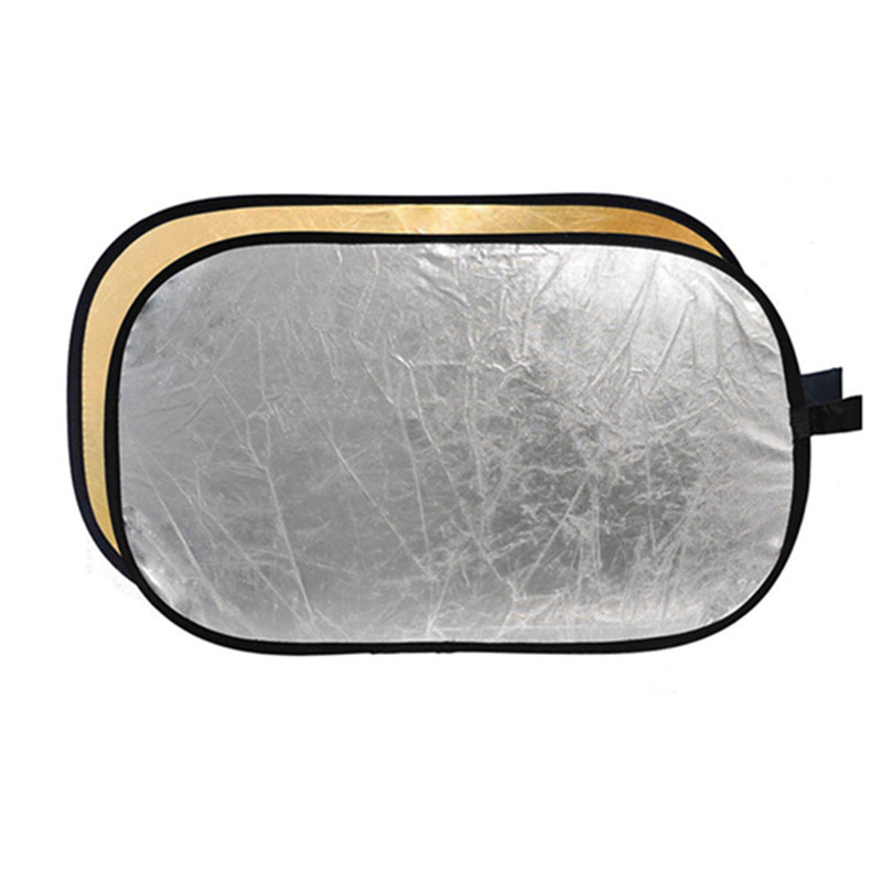 Disque réflecteur de lumière pliable 2 en 1, Flash rond 90x120CM pour Studio Photo, argent ou or, ,