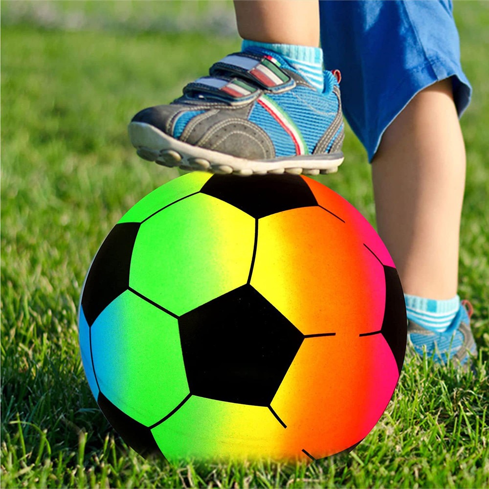 Volleyball Children's Inflatable Soccer Ball Beach Rainbow Balls Inflatable Football PVC Playthings Rainbow Football