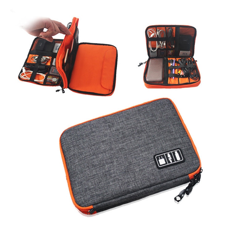 Yesello Digital Gadget Organizer Bag - Travel Case for iPad, Cables, Earphones, Pen, Power Bank - 28x20x5cm