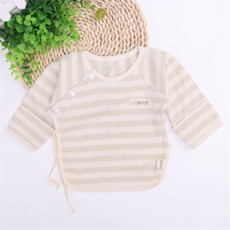 2 Stuks Gekleurde Katoenen Baby Ondergoed Pasgeboren Zuigelingen Vest Kinderen Lange Mouw T-shirt Kinderen Jongen Meisjes Half Back Tops: Green / Pasgeboren