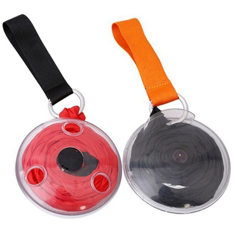 2x Shopping Bag Portable Mini Round Storage Case Bag Reusable Storage Grocery Bags Tote Black & Red