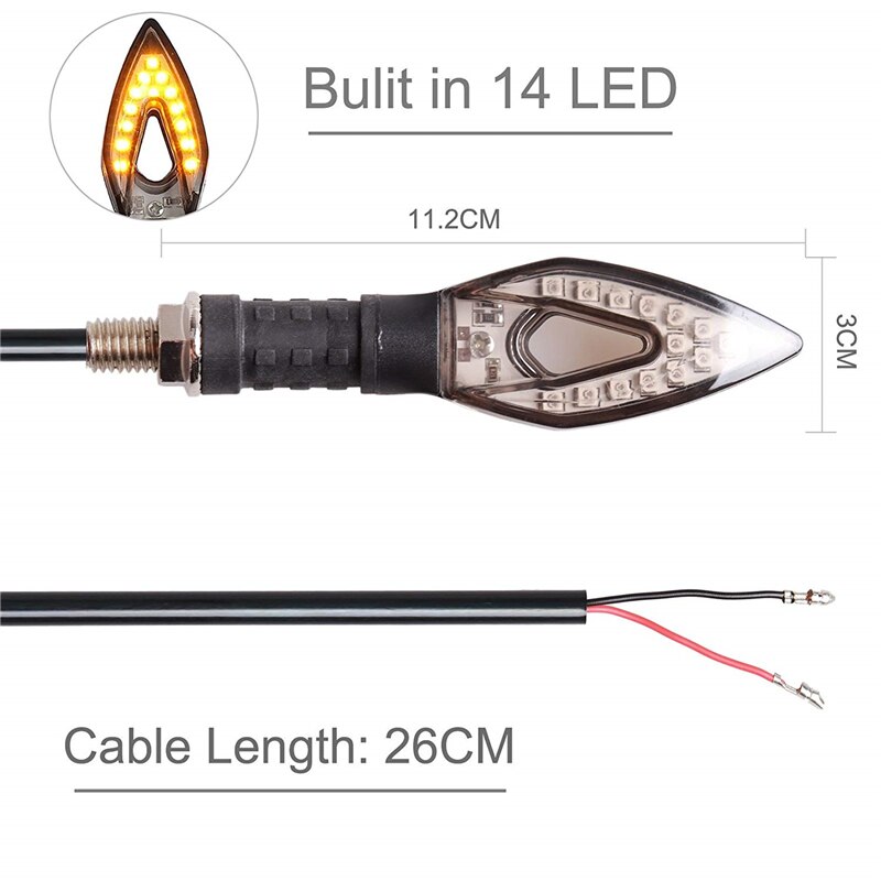 2pc 12 LED de señal de vuelta de luz intermitente para motocicleta luces de cola indicadores para Moto accesorios de la motocicleta amarillo rojo
