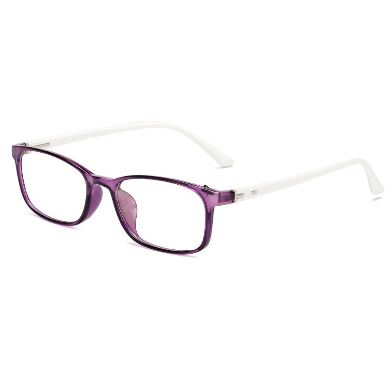 TR90 Marco de gafas de titanio para hombres, vidrio rectangular, lentes transparentes, gafas marcos ópticos coreanos, gafas GOZLUGU: purple white