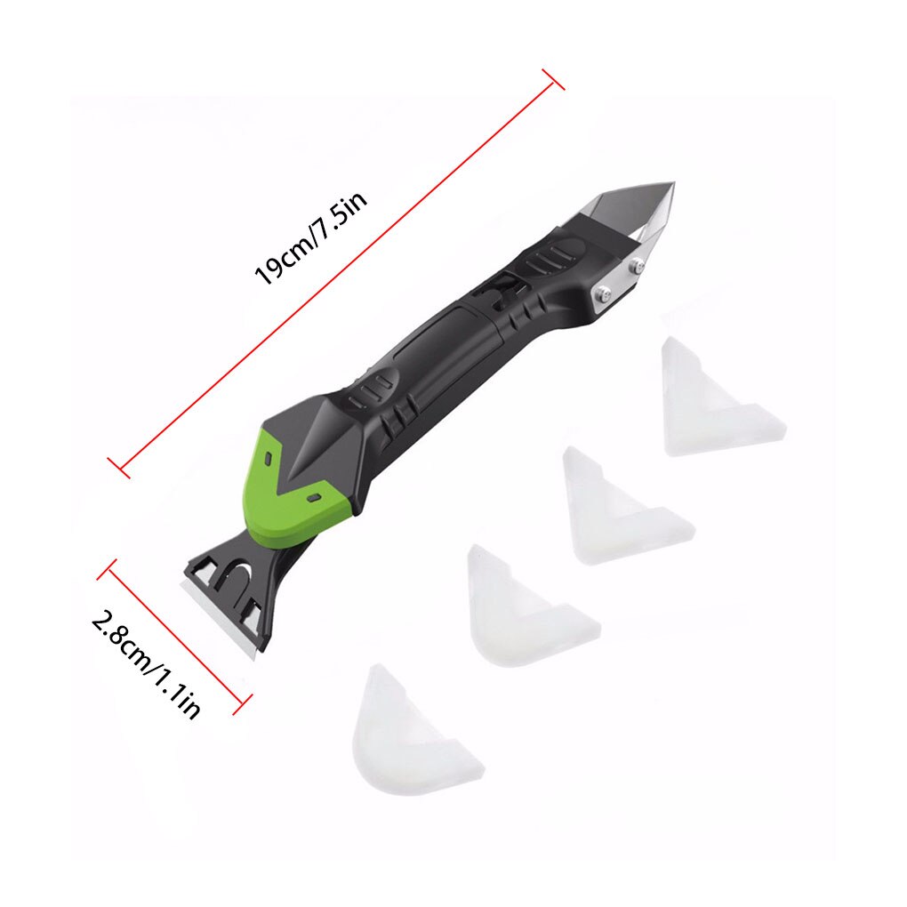 5-in-1 Caulk Scraper Silicone Sealant Grout Finisher Grout Scraper Smooth Shovel Wall Corner Window Sealant Removal Hand Tool
