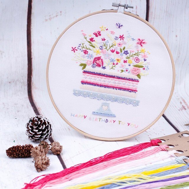 1PCS Embroidery Kit Beginner Needlework Kits Embroidery Set Cross Stitch Series Handwork Needlework Plants Cross Stitch DIY Craf: 7